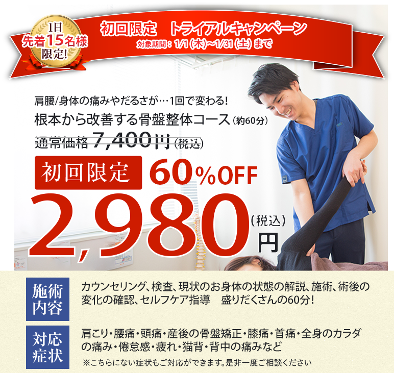2026年1月の初回限定60%OFF キャンペーン