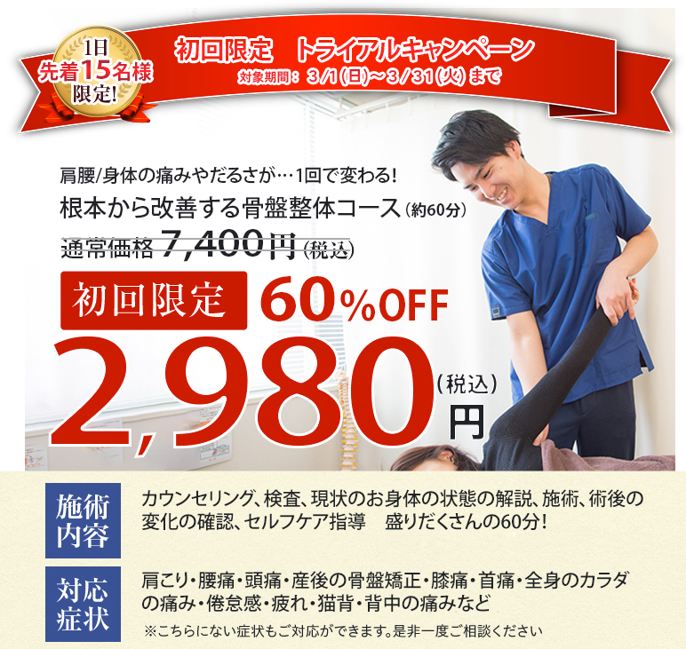 2026年3月の初回限定60%OFF キャンペーン